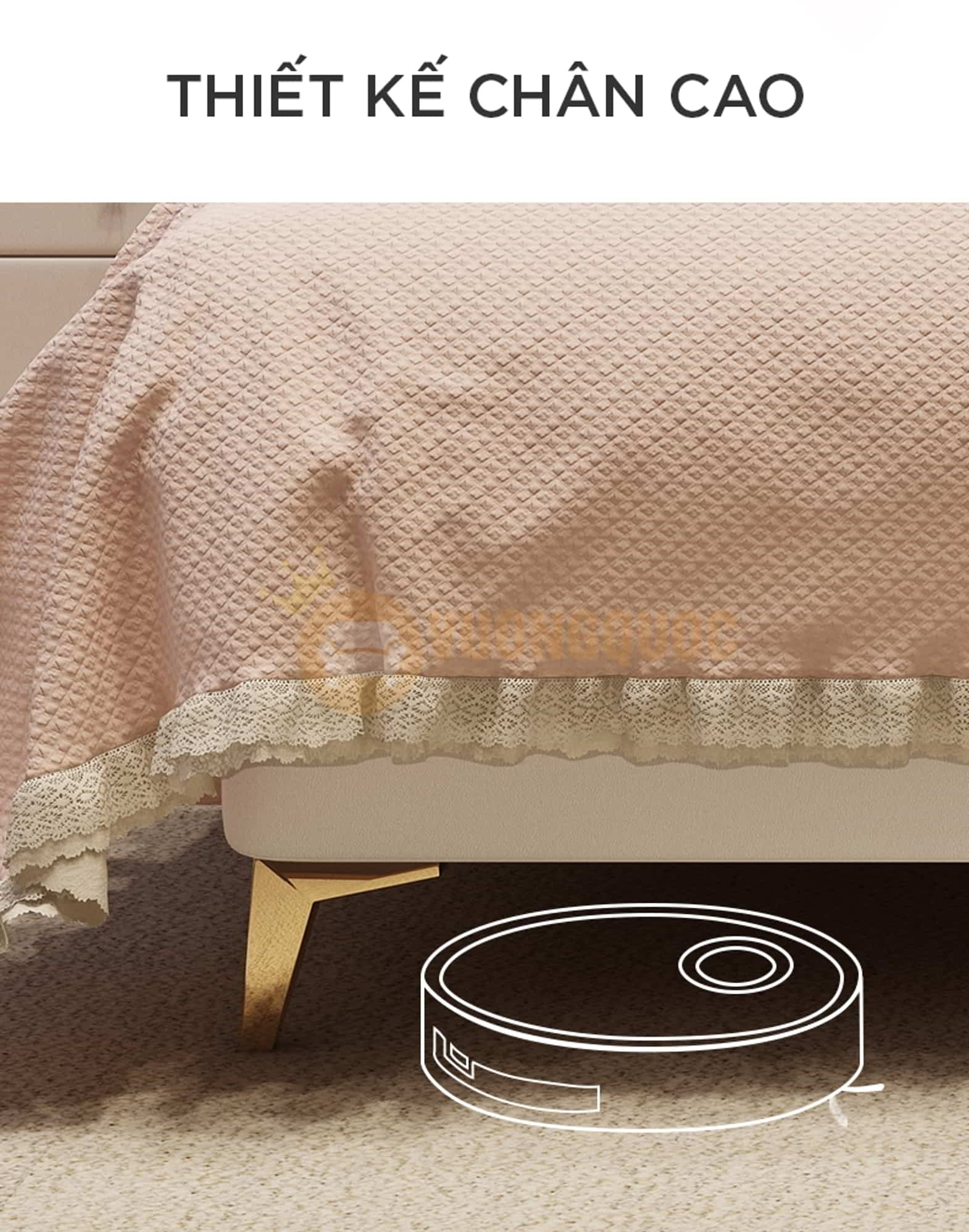 Giường ngủ công chúa thiết kế đơn giản hiện đại FDCD03  phần chân giường