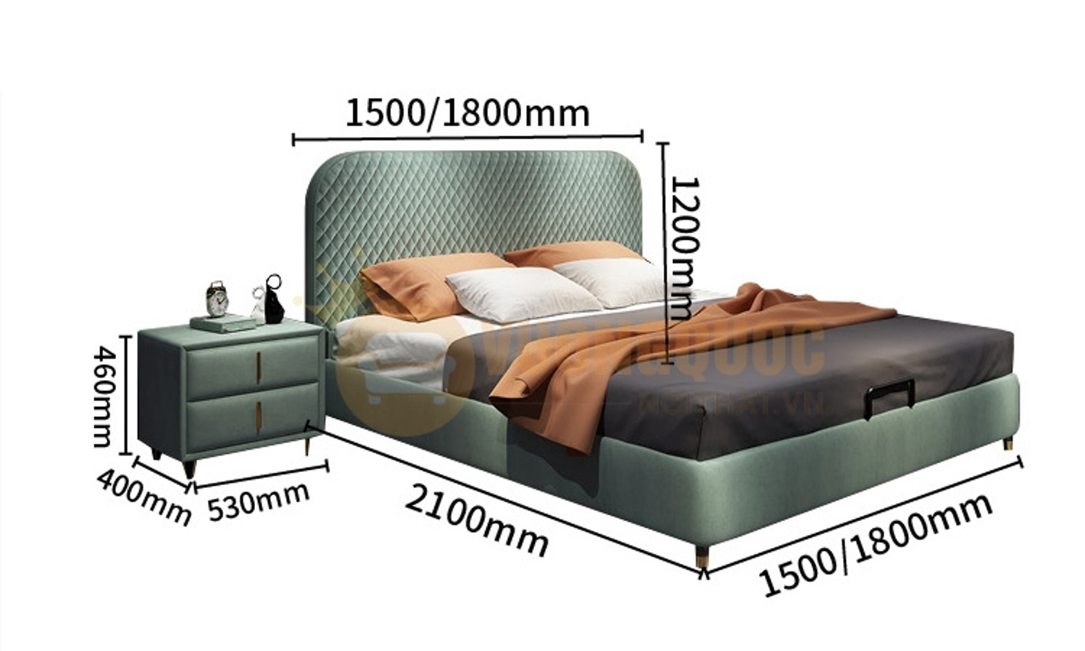 Giường ngủ trẻ em hiện đại nhập khẩu FDCB91 kích thước