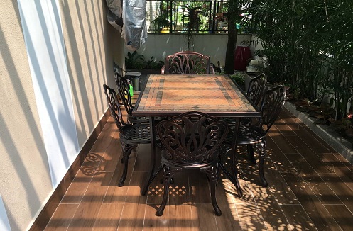 Hoàn thiện bộ bàn ghế sân vườn hợp kim nhôm cao cấp tại nhà chị Ninh - Phú Mỹ