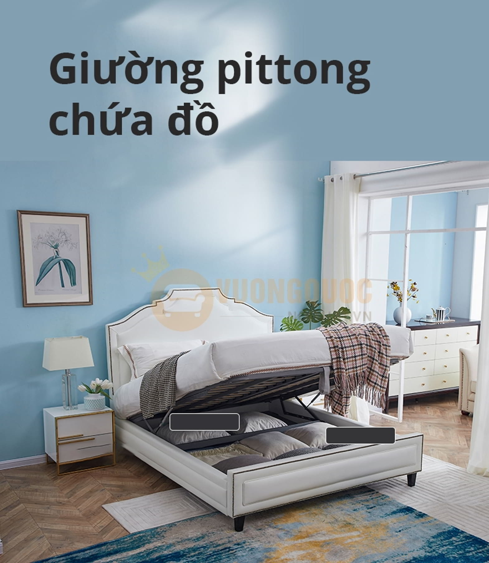 Giường ngủ cho bé đơn giản tinh tế FDCB09 giường pittong