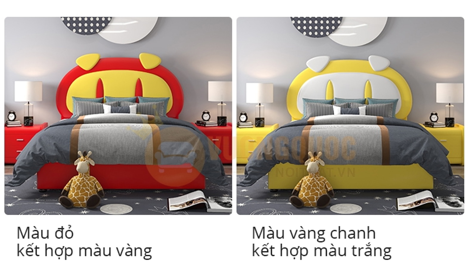Giường ngủ cho bé thiết kế ngộ nghĩnh FDCB89 màu vàng