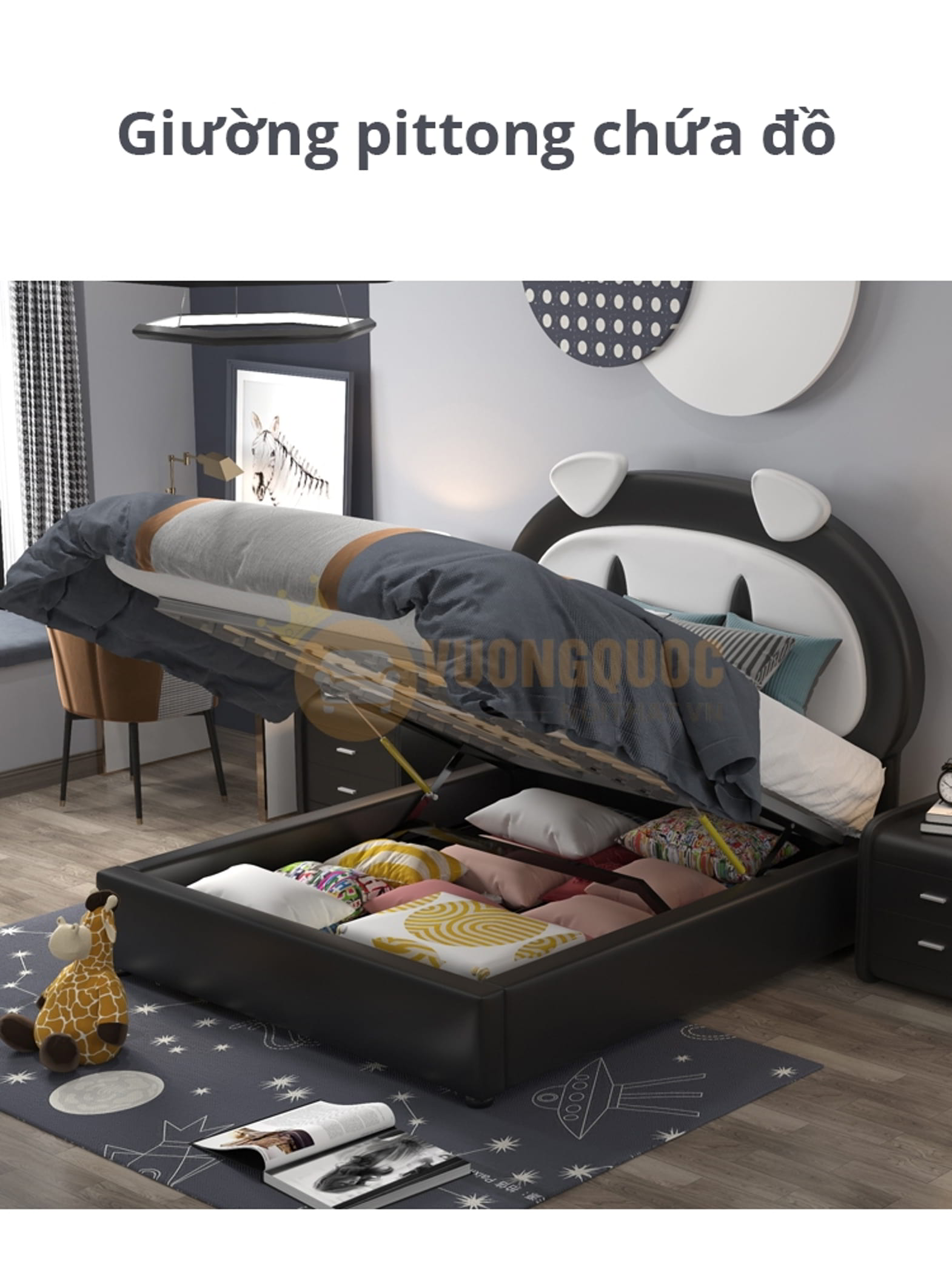 Giường ngủ cho bé thiết kế ngộ nghĩnh FDCB89 giường pittong