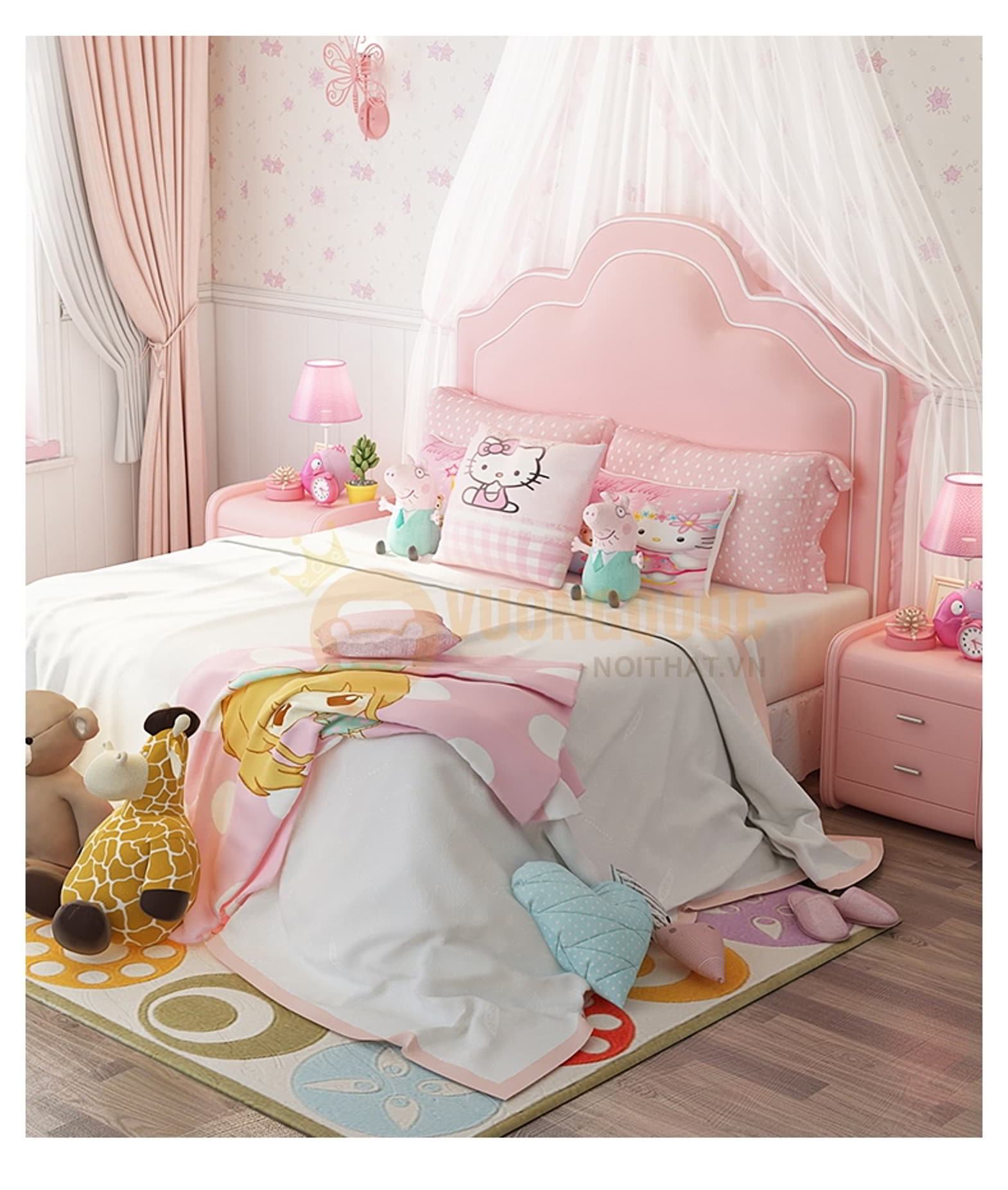 Giường ngủ công chúa xinh xắn dễ thương FDCB18