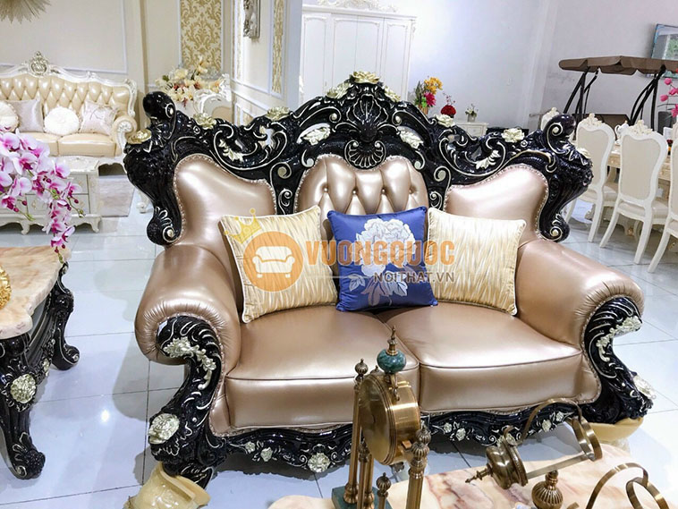 Bộ sofa phòng khách tân cổ điển cao cấp quý phái JVN699AS sofa đôi