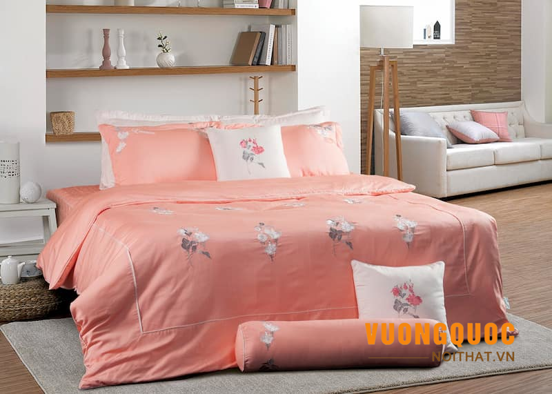 Ga giường cưới với tone màu hồng