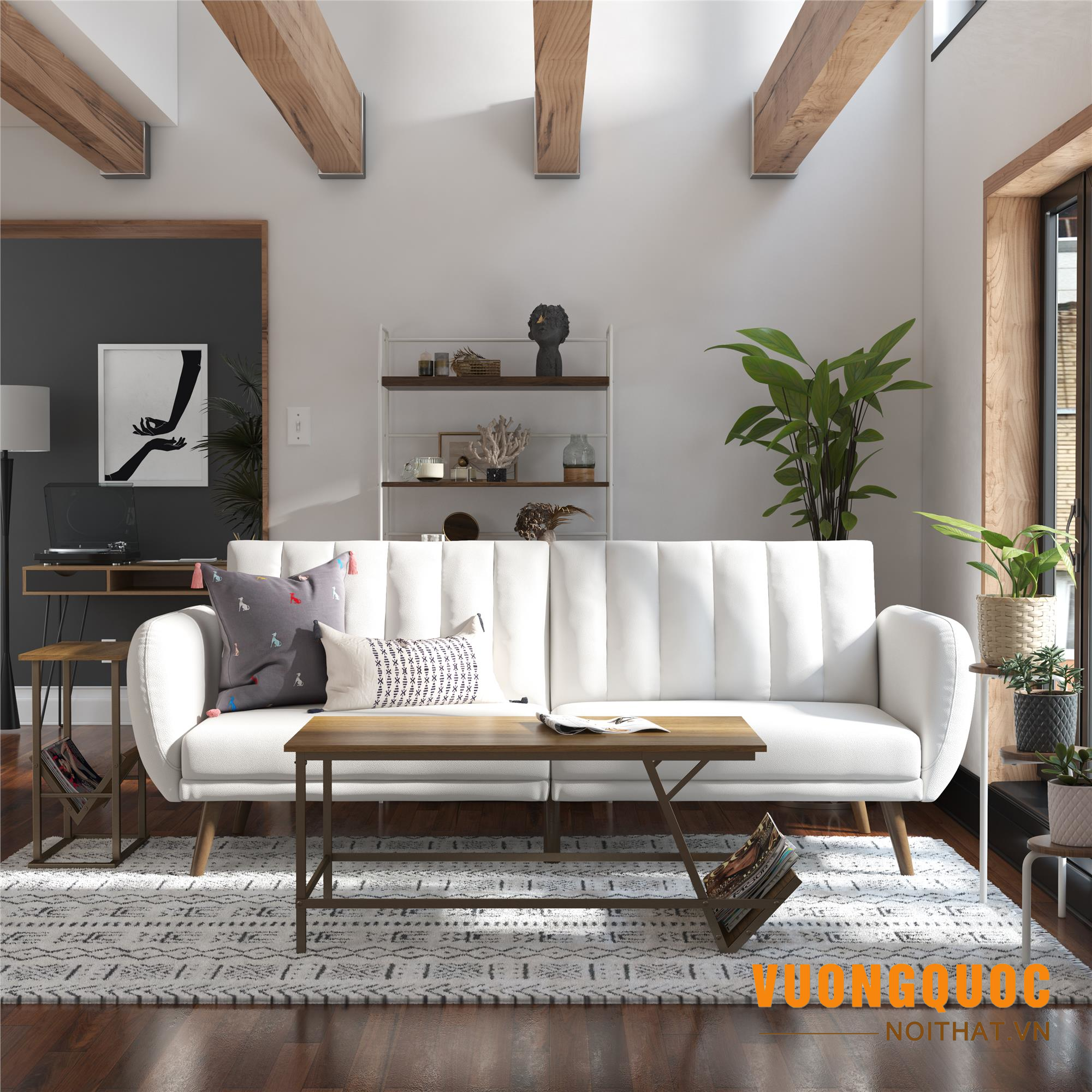 Bài trí sofa mini ở vị trí cuối giường