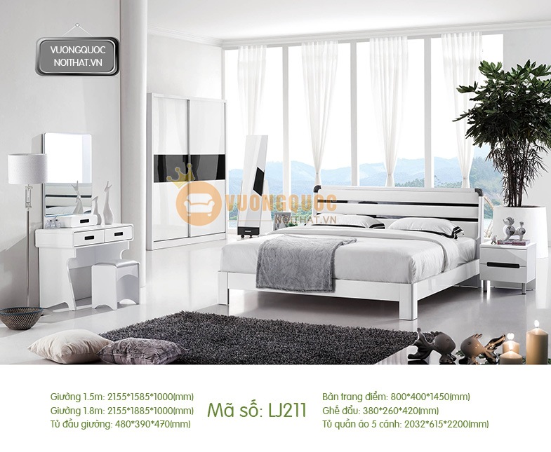 Combo giường tủ phòng ngủ sang trọng LJ211