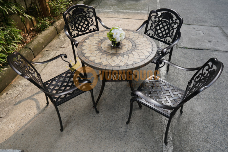 Bộ bàn ghế sân vườn nhôm đúc nhập khẩu ZXM09013H048