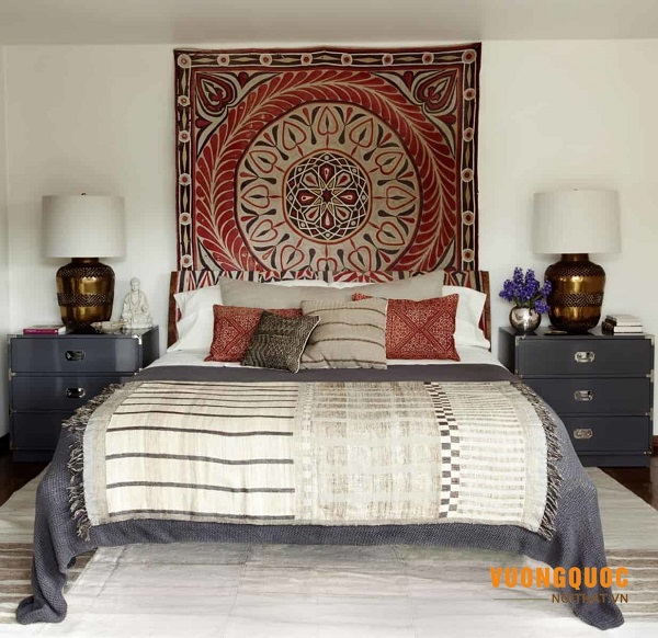 3.8. Decor phòng ngủ phong cách Vintage bằng các chi tiết hoa văn
