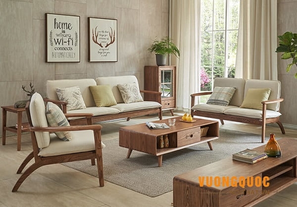 Sofa văng bằng gỗ tự nhiên 