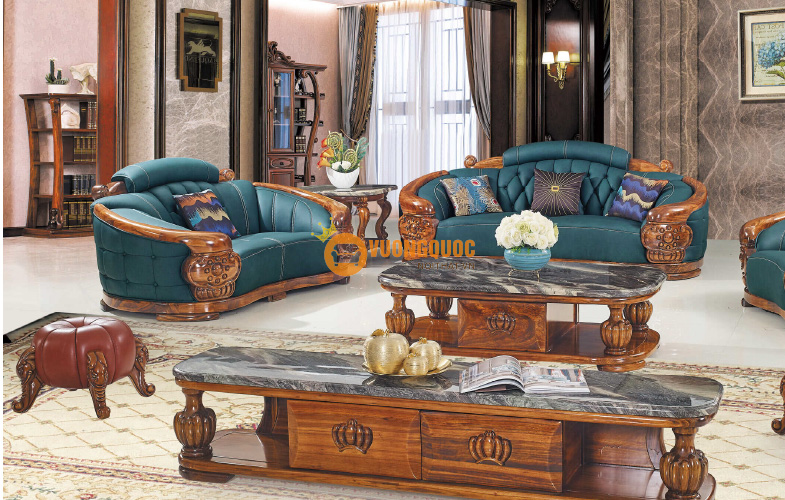 Bộ sofa phòng khách hoa văn sang trọng tinh tế HYTB13