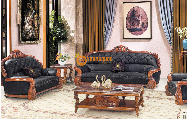 Bộ sofa phòng khách cổ điển nhập khẩu HYTB02B