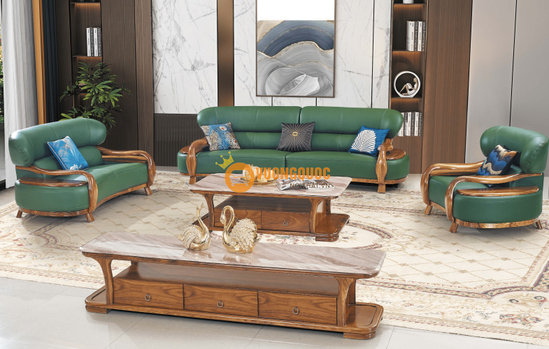 Bộ sofa phòng khách hiện đại gỗ tự nhiên HYTF007