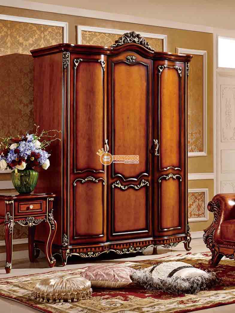 Tủ quần áo gỗ tự nhiên 3 cánh 