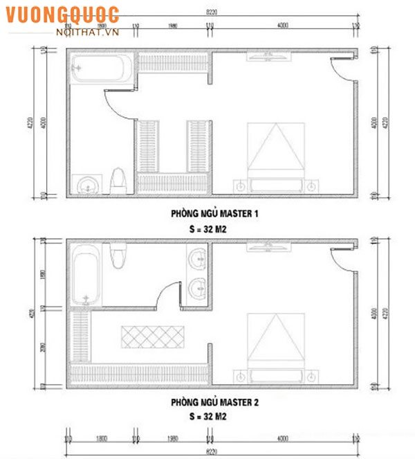 Cách tính diện tích phòng ngủ master 
