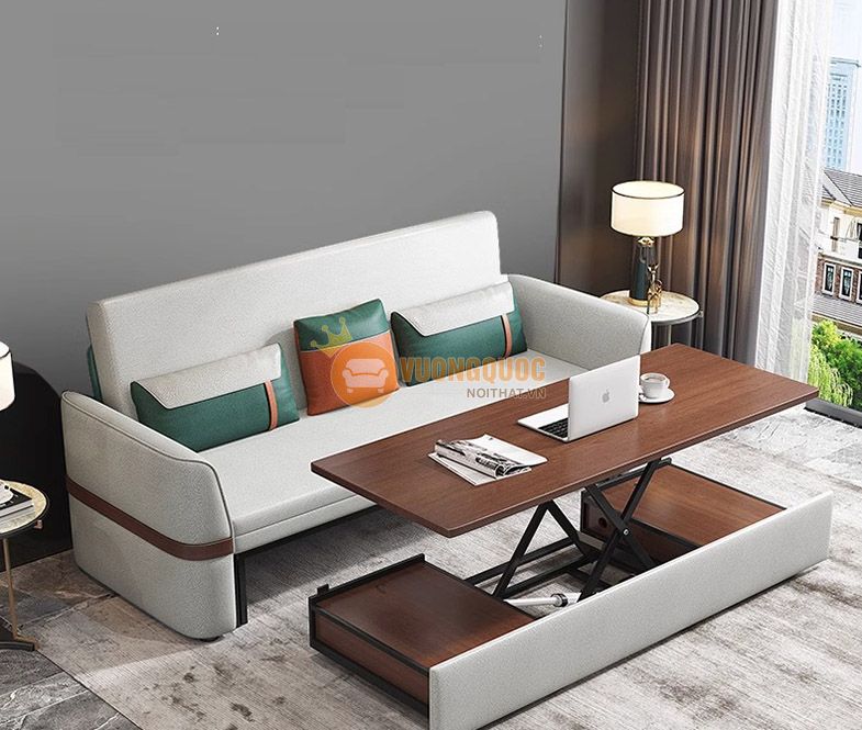 bộ sofa thông minh kèm bàn trà có điều khiển nâng hậ YC003