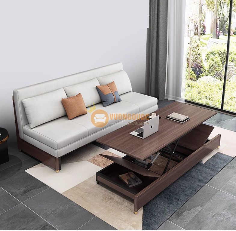 Bộ sofa thông minh kèm bàn trà có điều khiển nâng hạ YC004