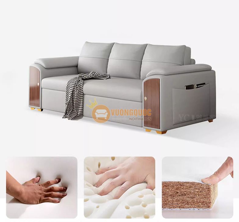 bộ sofa thông minh kèm bàn trà đa năng tích hợp bàn ăn YC106