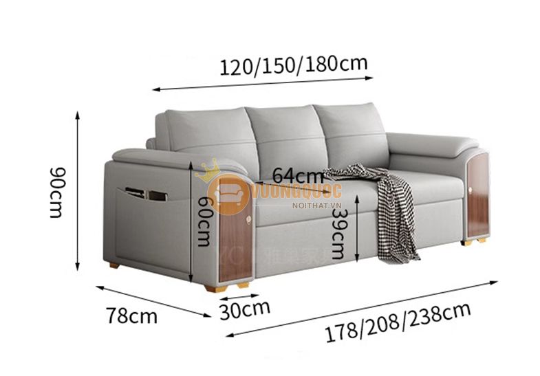 bộ sofa thông minh kèm bàn trà đa năng tích hợp bàn ăn YC106