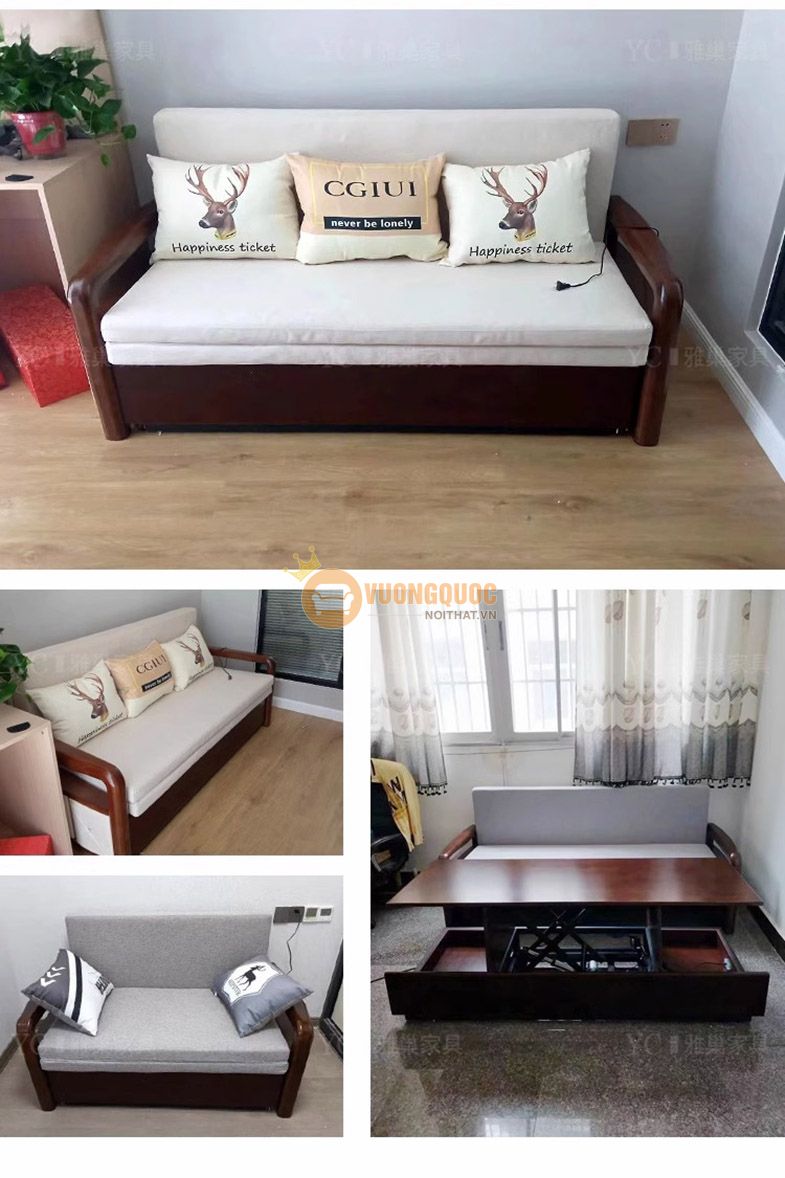 Bộ sofa thông minh kèm bàn trà nâng hạ YC002