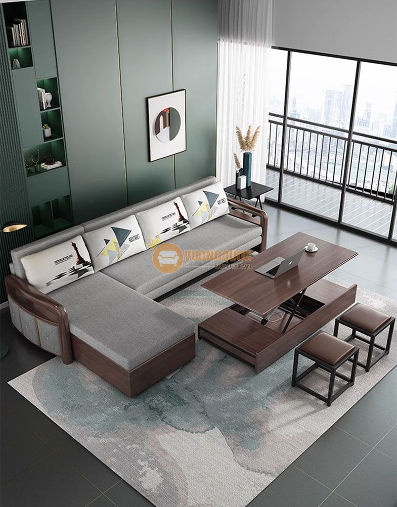 Bộ sofa thông minh kèm bàn trà nâng hạ YC002