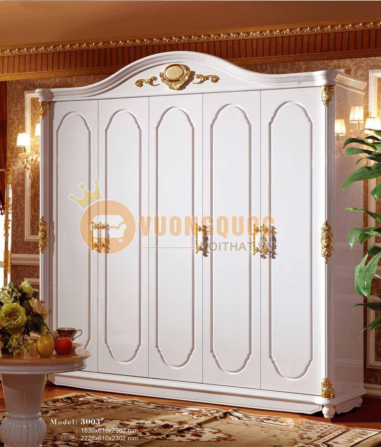 Tủ quần áo phong cách Châu Âu cực sang trọng
