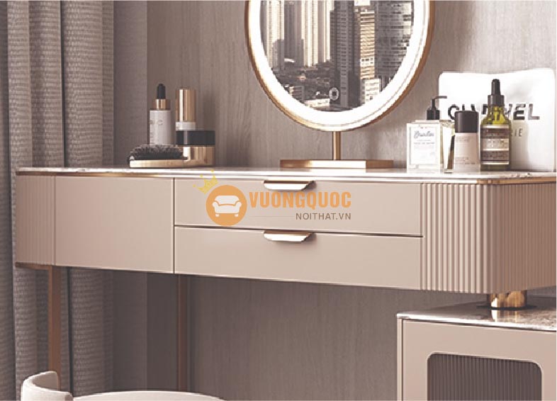 bàn ghế trang điểm thông minh có tủ phụ tiện lợi DF718