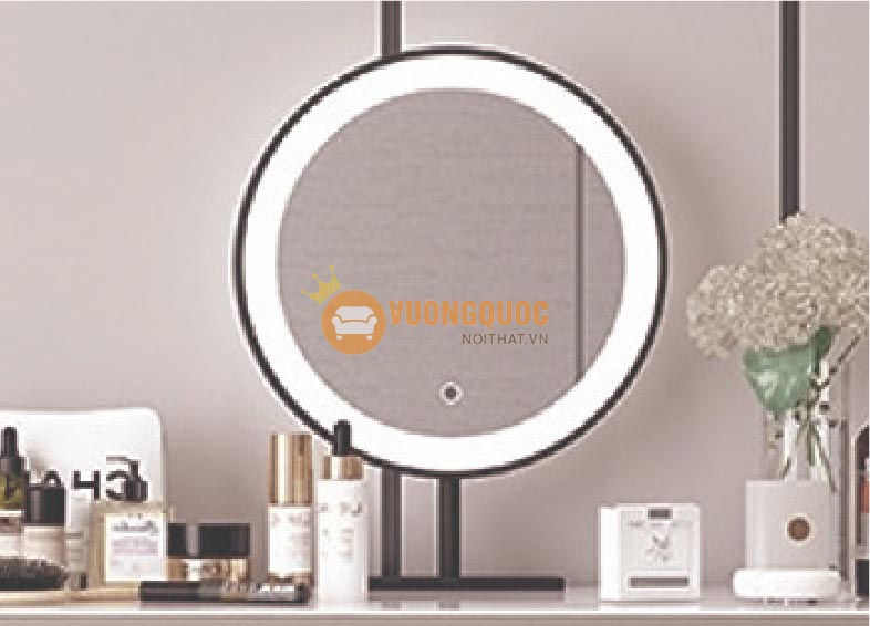 bộ bàn ghế trang điểm hiện đại thông minh có gương led 3 màu DF002