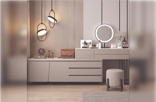 BỘ BÀN GHẾ TRANG ĐIỂM HIỆN ĐẠI THÔNG MINH CÓ GƯƠNG LED 3 MÀU DF002