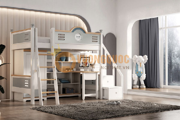 Giường tầng kết hợp bàn học 