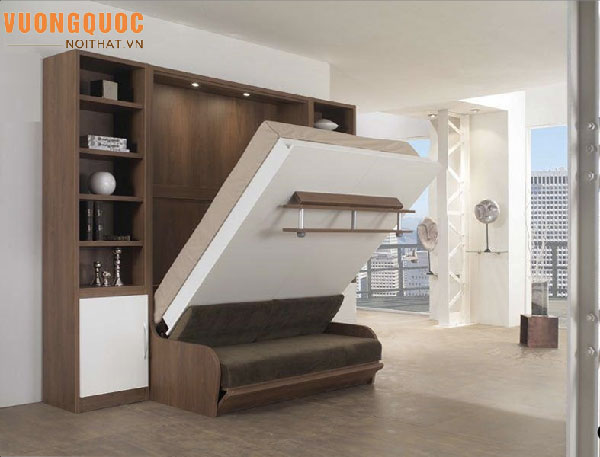 Thiết kế giường âm tường cho phòng ngủ 