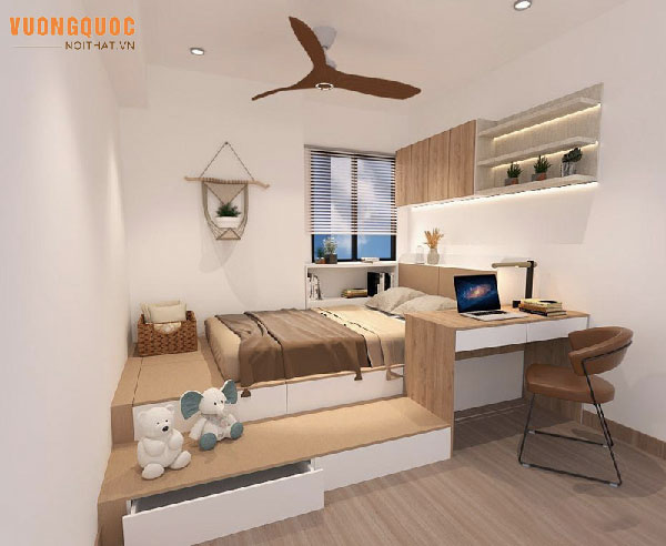 Giường ngủ đơn giản tiết kiệm không gian 
