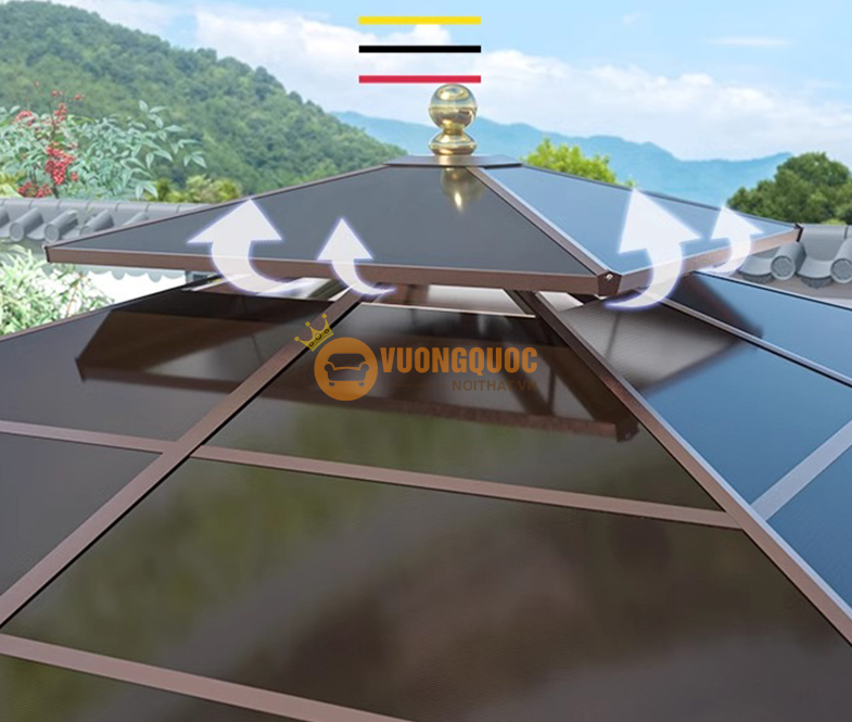 chòi ngoài trời để sân vườn tích hợp năng lượng mặt trời zxc123