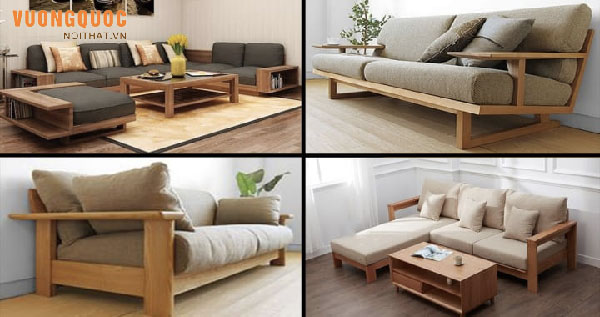 10 mẫu sofa gỗ chữ l cho phòng khách NHỎ - ĐẸP - SANG