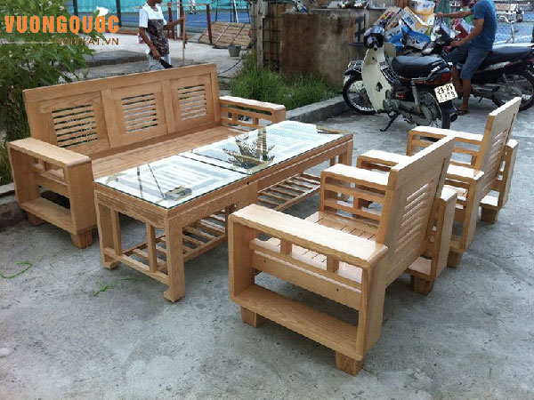 Mẫu bàn ghế gỗ phòng khách đơn giản 