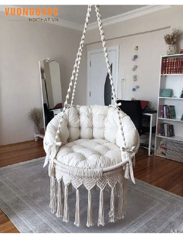 Ghế xích đu vỏ sò có đệm 